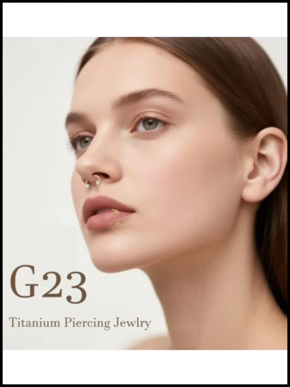 G23 Titanium Horseshoe Nose Ring Set Opal CZ Septum Hoop 16G 18G